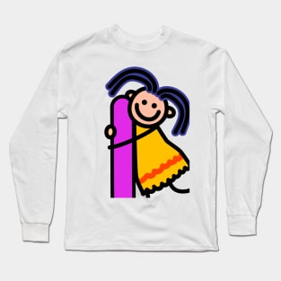 Letter Exclamation Mark for girls alphabet Kids Colorful Cartoon Character Long Sleeve T-Shirt